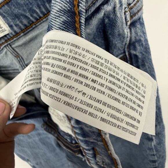 Abercrombie Fitch Skinny High Rise Jeans size 29/8 Destroyed Light Blue Denim - Picture 10 of 13